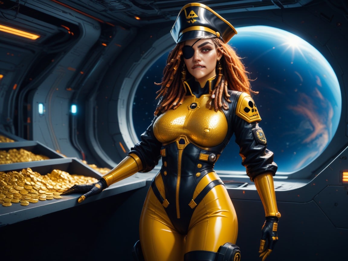 Treasure Vault Background, Woman, Galactic Criminals AI Porn