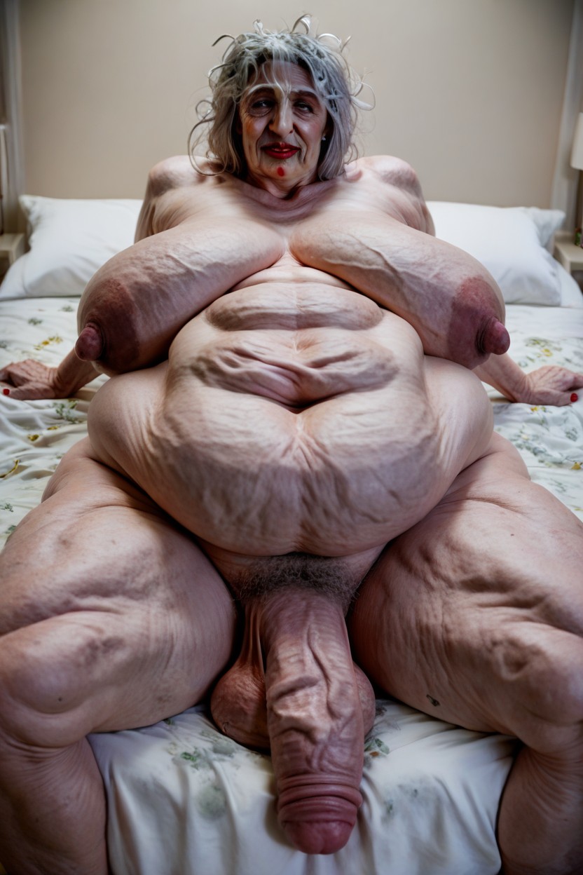 Full Body, Pale Skin, Extremely Large Ass Shemale AI Porn
