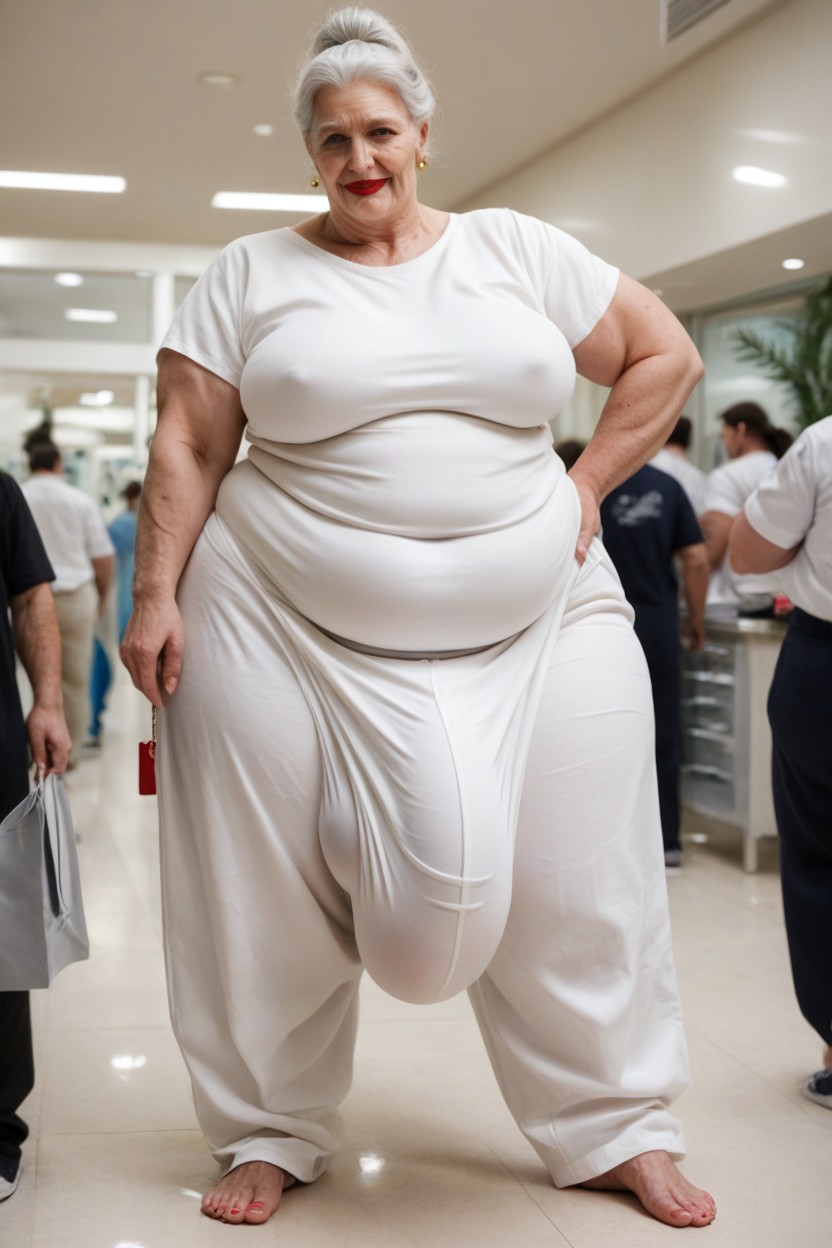 Oversized T-shirt, Long Length, Grinning Shemale AI Porn