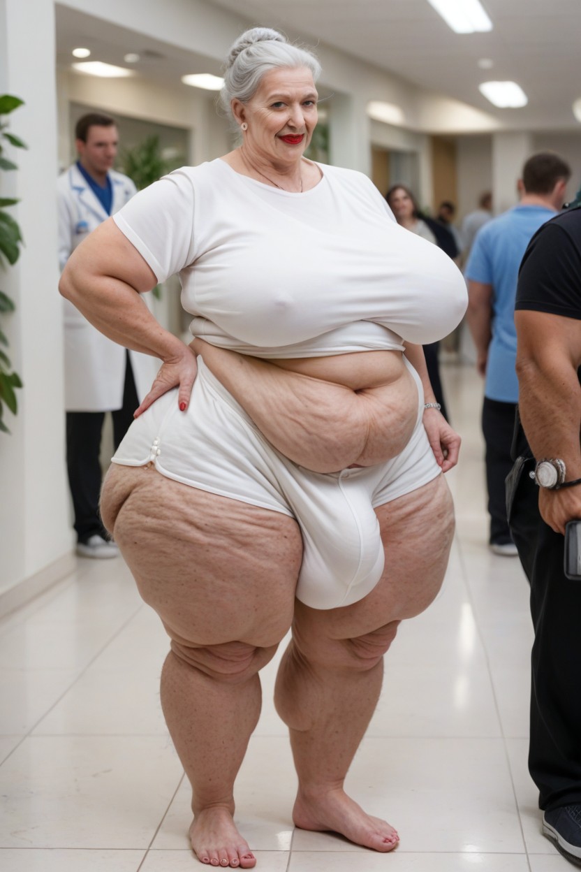 Oversized T-shirt, Big Belly, Fully Clothed Shemale AI Porn