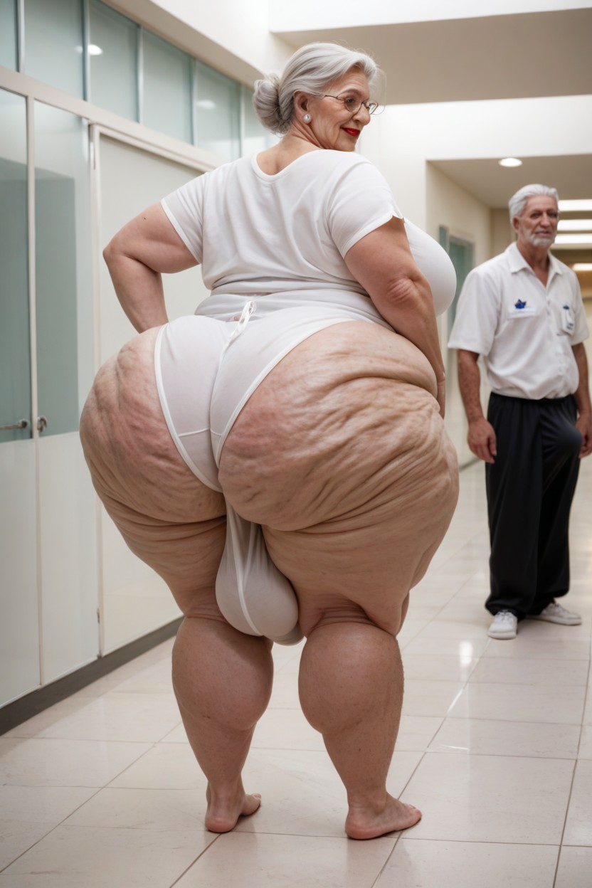 Fat, Doctors Scrubs, Huge Bulge Under Clothing Shemale AI Porn