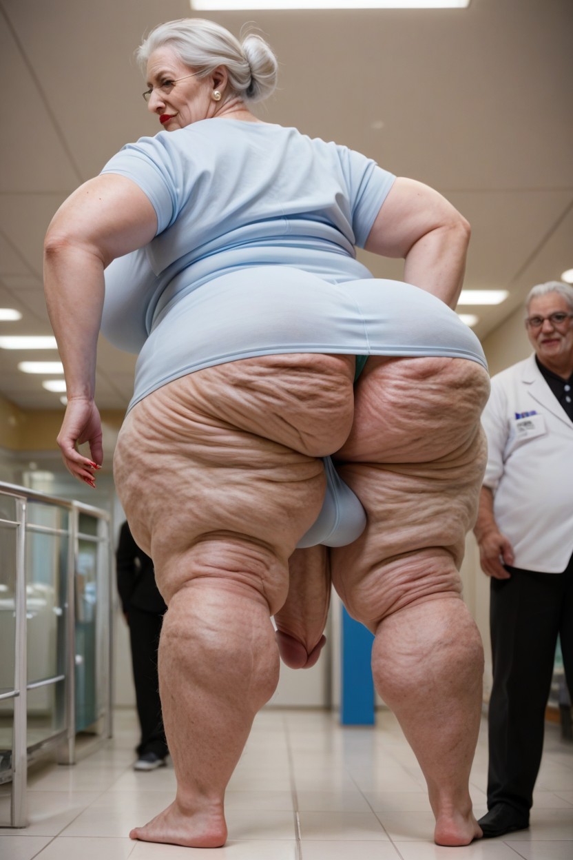 60+, Extremely Large Ass, Baggy Designed Pajama Pants Shemale AI Porn