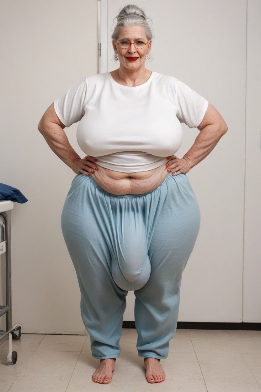 Extremely Large Ass, Red Lipstick, Extremely Hairy Arms Shemale AI Porn