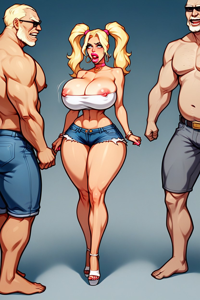 Imminent Sexual, Huge Lips, Jean Shorts AI Porn