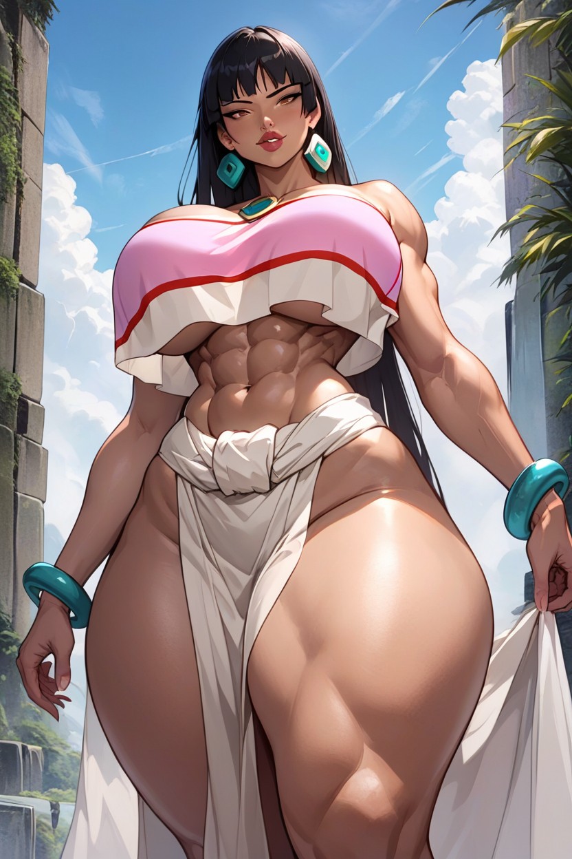 Extremely Detailed Woman, Bunda Extremamente Grande, Vista Frontal Hentai IA pornografia