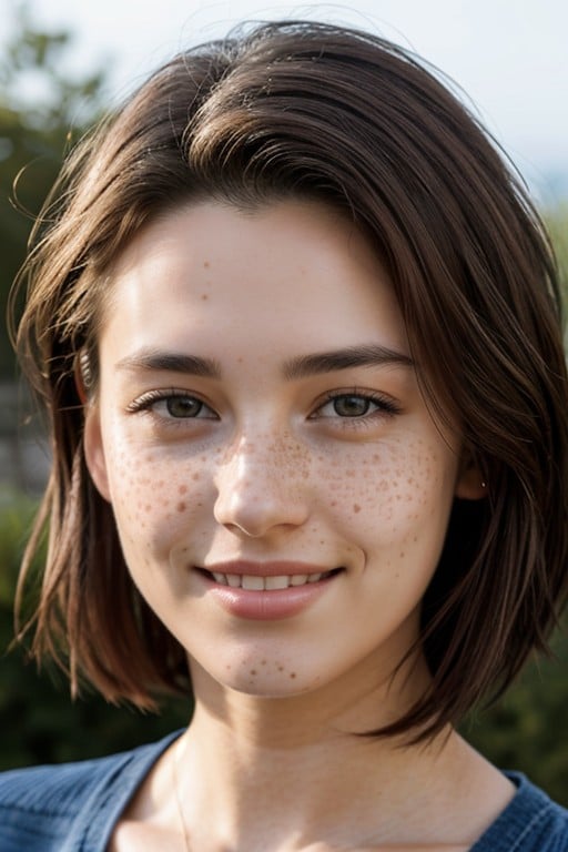 Freckles, 1 Person, Front View AI Porn