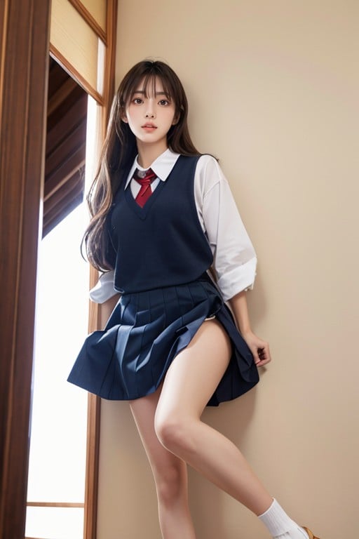 School Uniform, Bottom Up (upskirt), Bottom Up Furry AI Porn