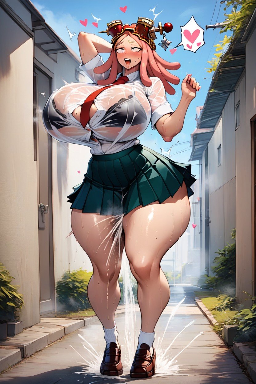 Mei Hatsume, Wet Clothes, Sweat On Breast Pornografia de IA