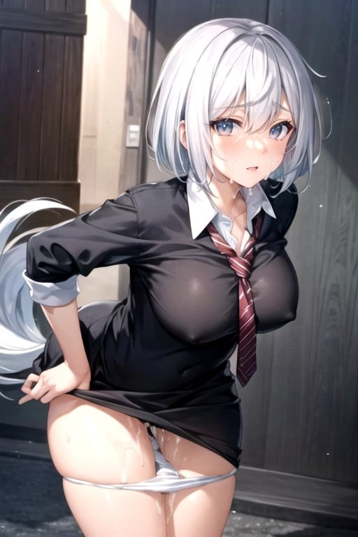 Silver Hair, Pussy Juice, Lower BodyAI黄漫