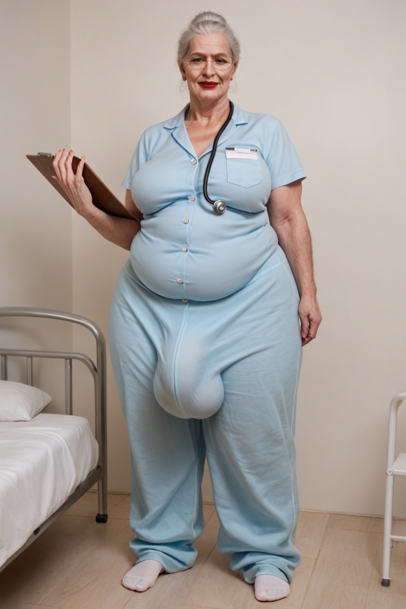 Fully Clothed, Stethoscope On The Neck, Hospital Shemale AI Porn