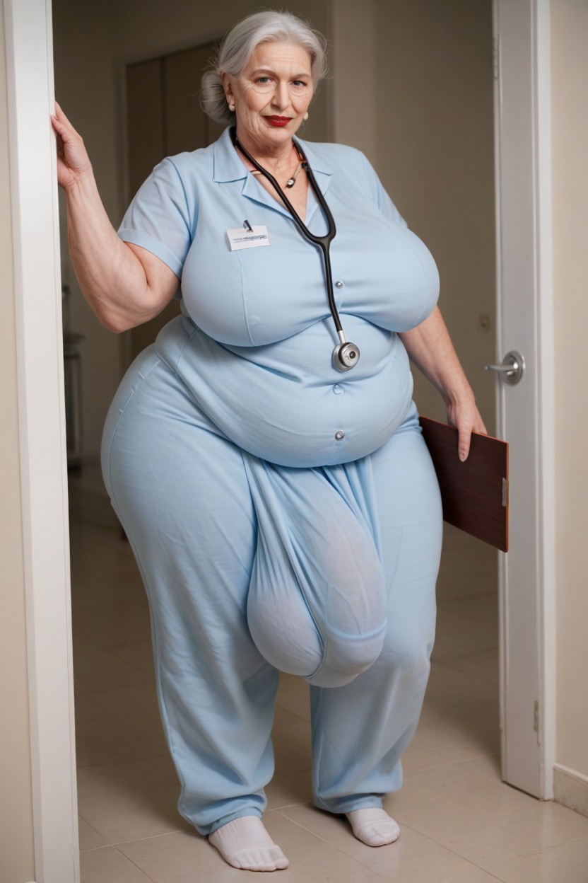 Grinning, Long Length, Extremely Large Ass Shemale AI Porn