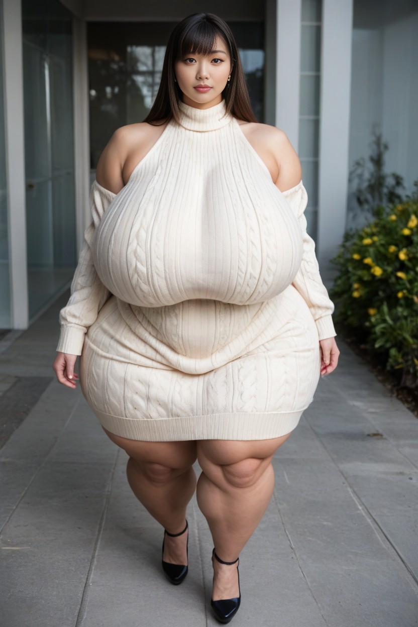 Extreme Huge Massive Hyper Booty, Hyper Bubble Butt, Mini Skirt AI Porn