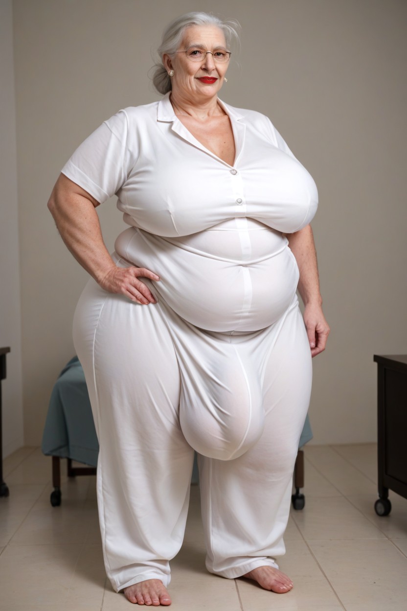 Hospital, Curly, Standing Next To Person Shemale AI Porn