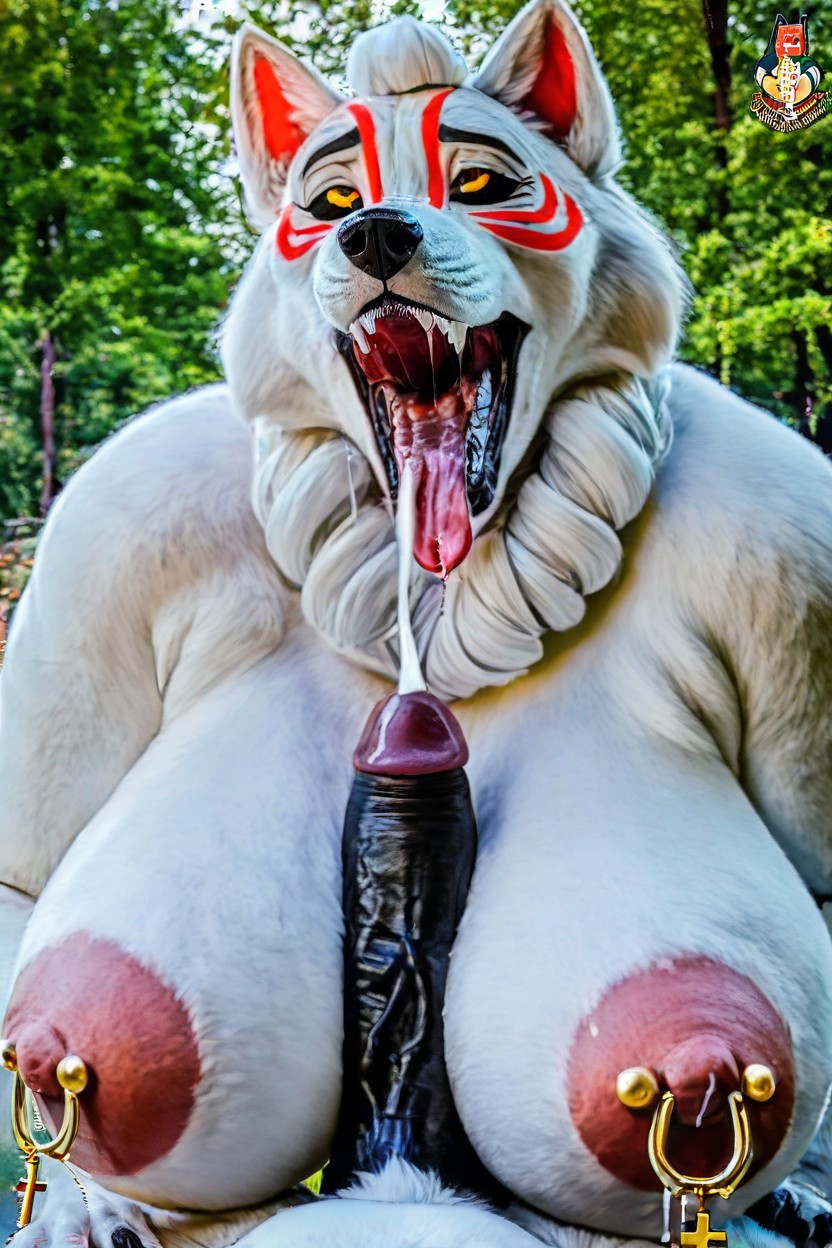 Pov Blowjob, Dark Nipple, Realistic Penis Between Her Breasts Furry AI Porn