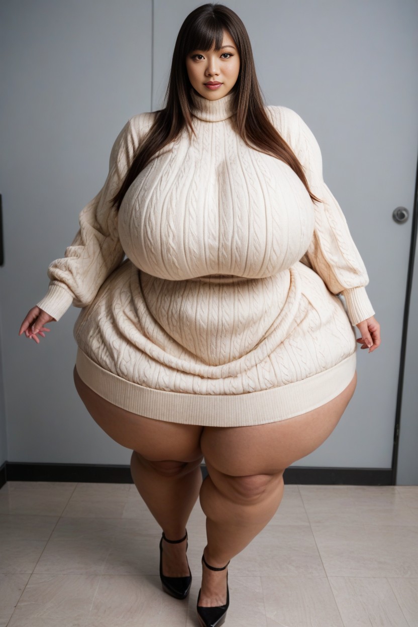 Disproportionately Huge Hips, Extreme Hyper Butt, Walking Fast AI Porn