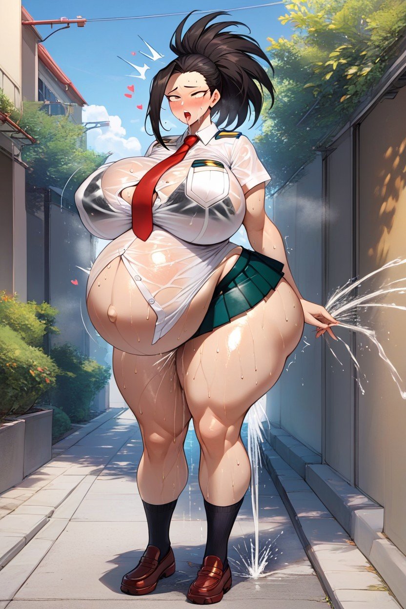 Long Legs, Massive Rounded Pregnant Belly, Clear LiquidPorno AI