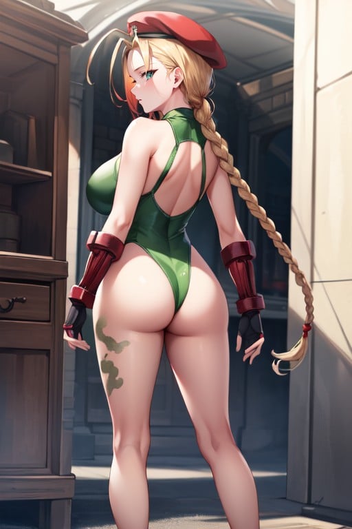 Corpo Todo, Cammy White, Visão Traseira Hentai IA pornografia