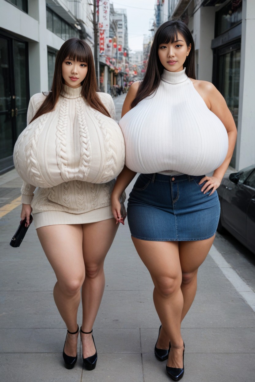 Tight Skirt, Virgin Sweater, Fully Clothed AI Porn