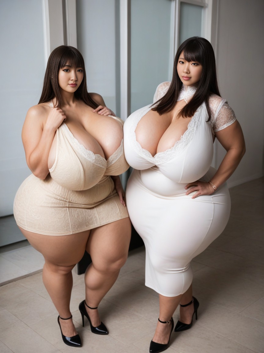 Massive Breast, Extreme Huge Massive Hyper Booty, Top Down AI Porn