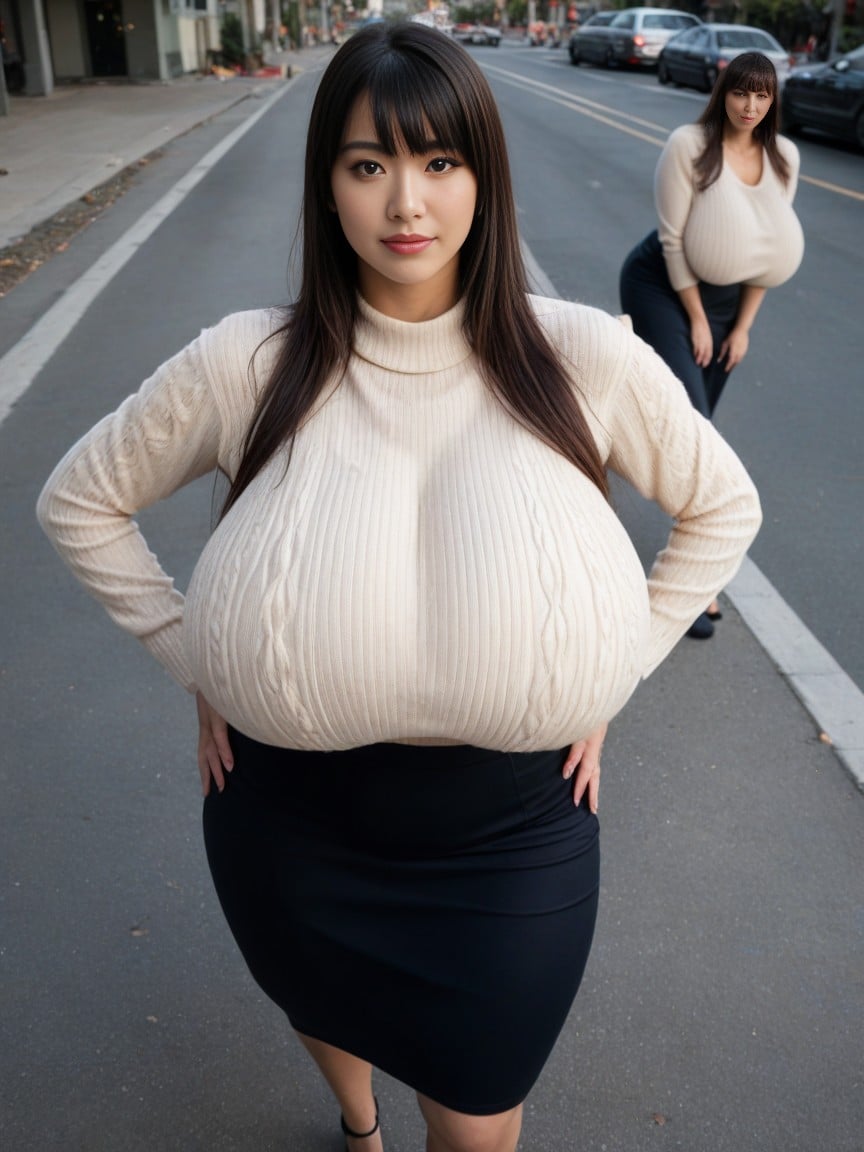 Walking Down The Tokyo Street, Asian, No Nude AI Porn
