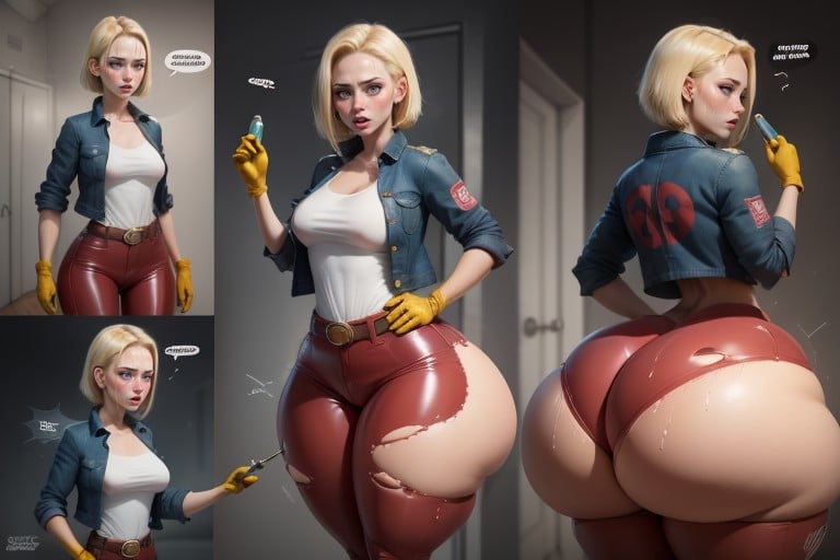 Bunda Extremamente Grande, Suado, Android 19 Hentai IA pornografia