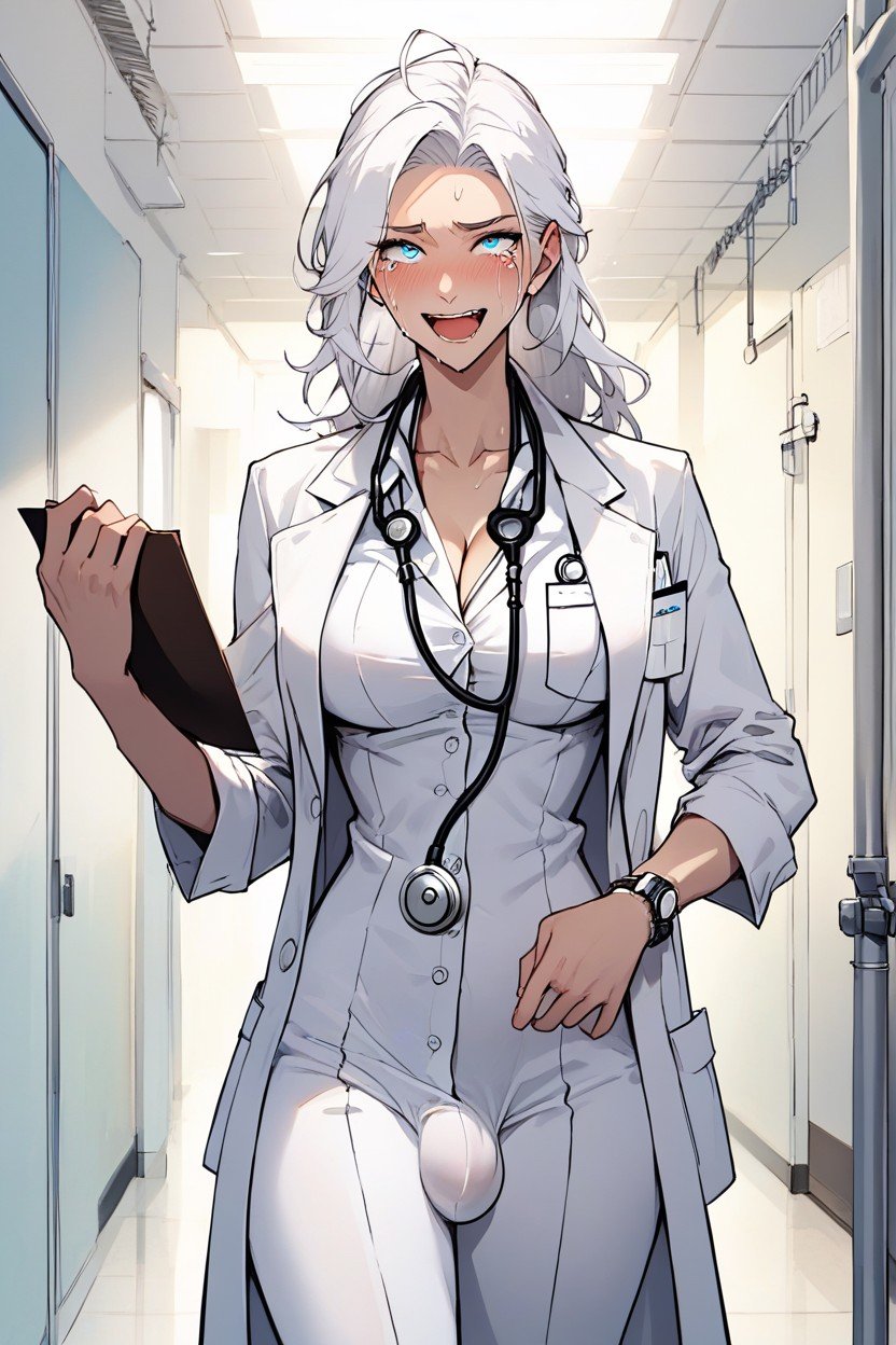 Large Breast, Hospital, Cyan Blue Eyes Furry AI Porn