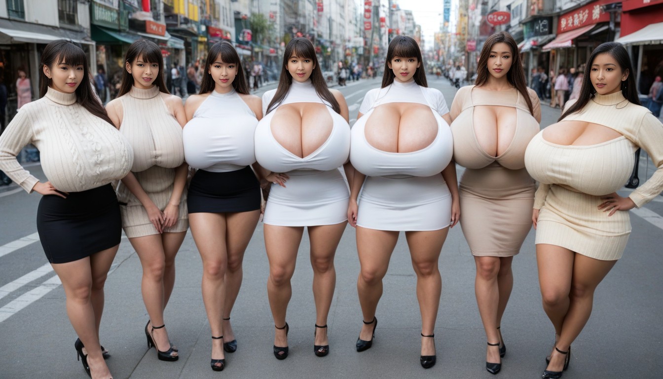 Extreme Hyper Breasts, Gigantic Breasts Reaches The Thighs, Harem AI Porn