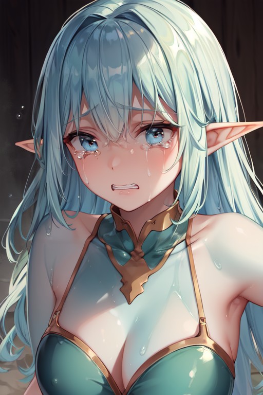 Elf Ears, Slime Girl, Bangs AI Porn