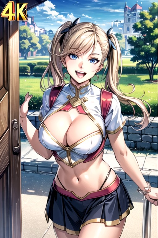 Navel Exposed, Skirt, Pigtails AI Porn