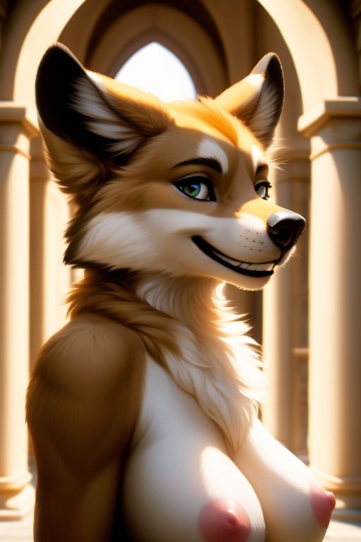 Grinning, Bust Shot, Model Furry AI Porn