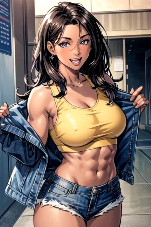 Comic, Muscular, Top Cropped Pornografia de IA