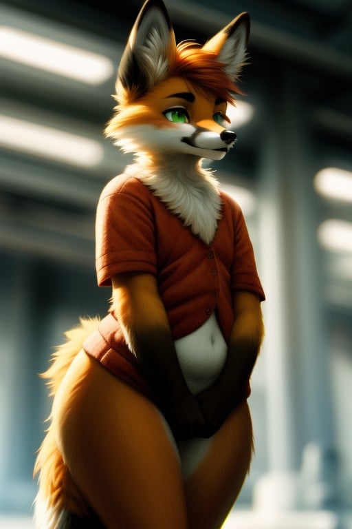 Renard, Gros Cul, Petite PoitrinePorno IA Furry