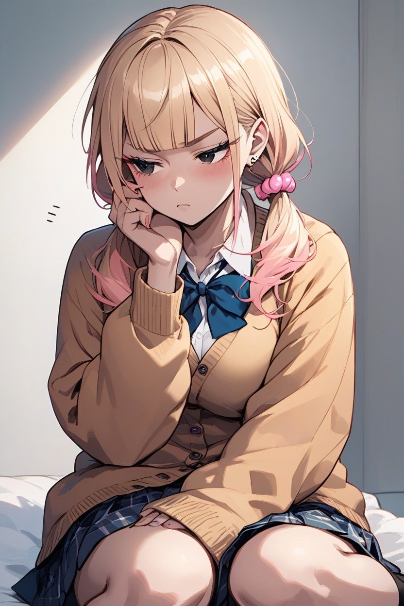 Half Closed Eyes, School Uniform, Looking Away Hentai AI Porn