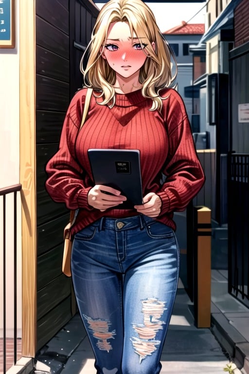 Comic, Virgin Sweater, Jeans AI Porn