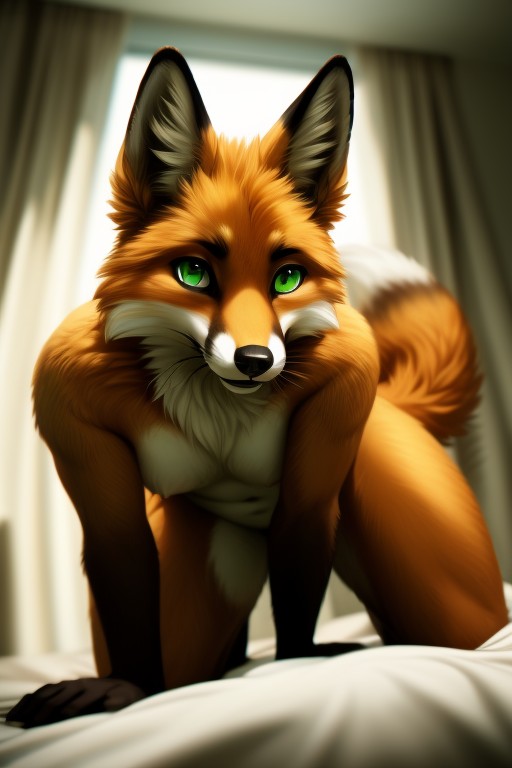 Renard, Jambes Écartées, Gros CulPorno IA Furry