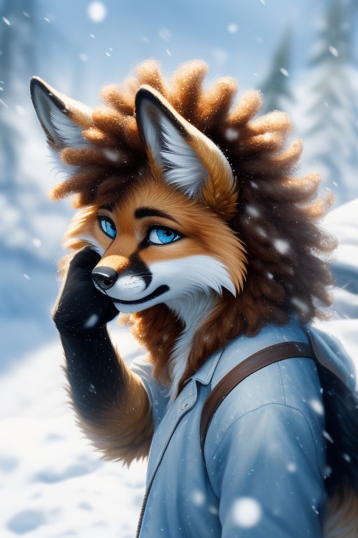 Renard, Toucher Le Visage, AfroPorno IA Furry