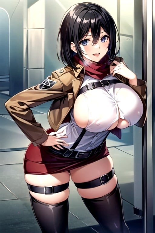 Mikasa Ackerman (attack On Titan), Hands On Hips, Cute Hentai AI Porn