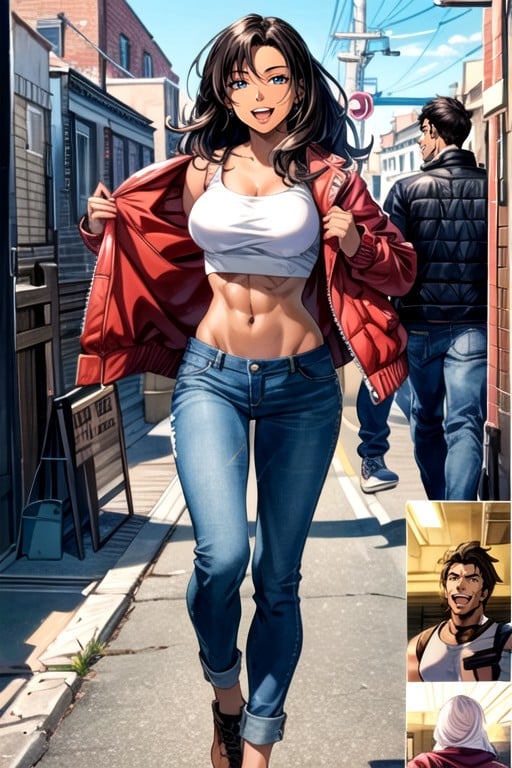 Jeans, Dark Brown Skin, Comic AI Porn