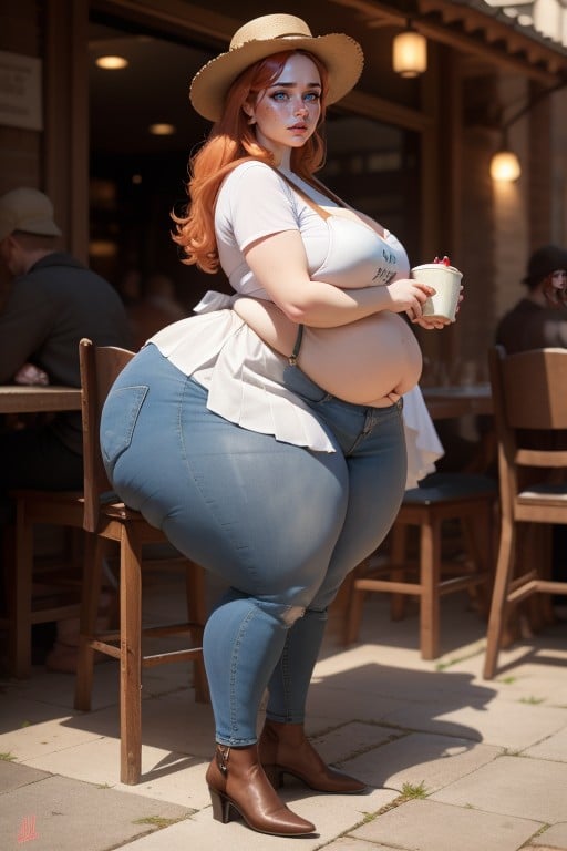 Mega Huge Hips, Massive Ass, Impossibly Fat Pornografia de IA