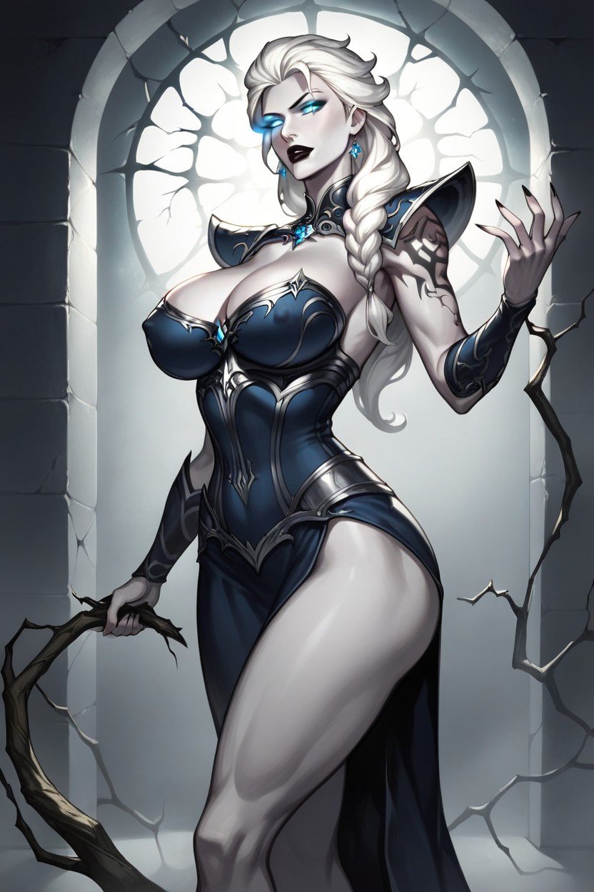 Deep Cleavage, Glowing Eyes, PorcelainAI獸人黃片