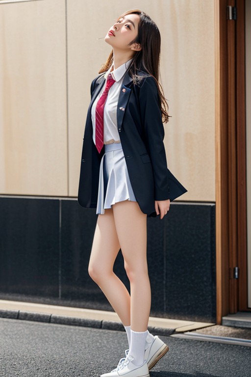 Full Body, School Uniform, 18 AI Porn