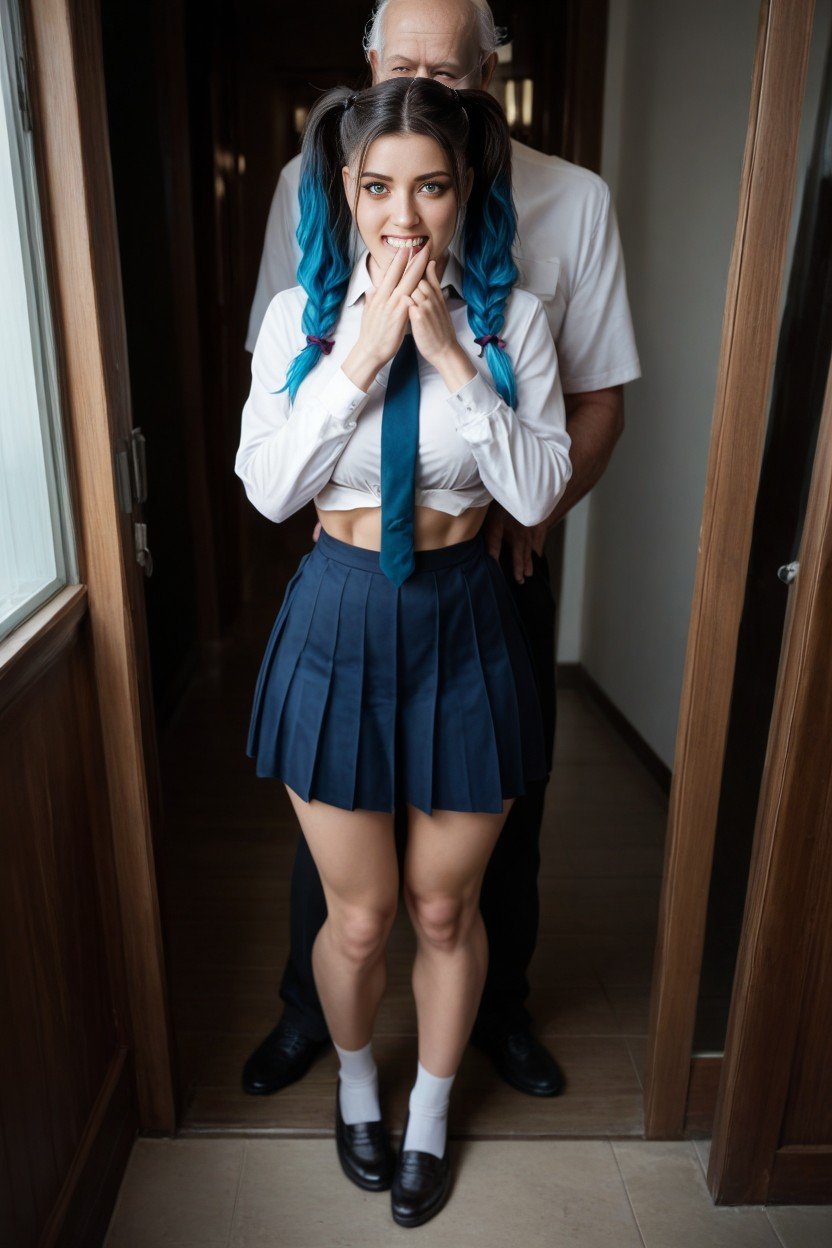 School Uniform, Pigtails, Fit AI Porn