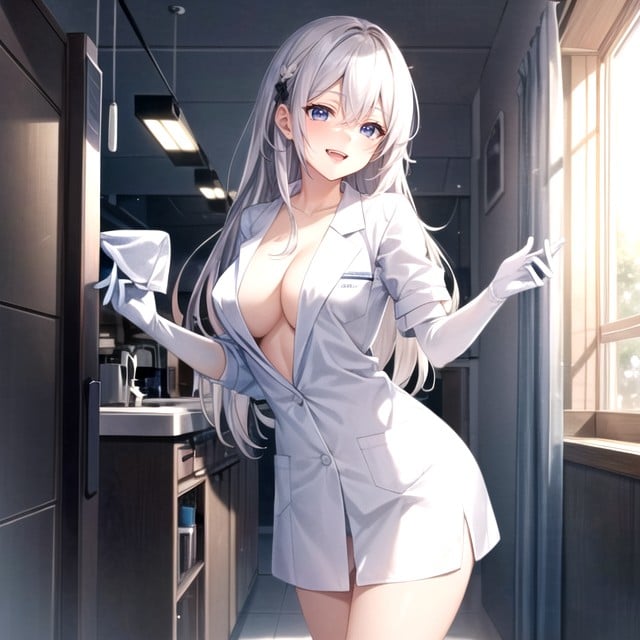 White Doctor Lab Coat, 医院, Molestation人妖AI色情