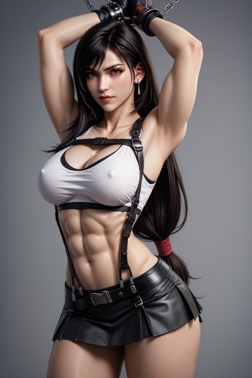 딱 맞는 체형, Tifa In Black Bdsm HarnessAI 포르노