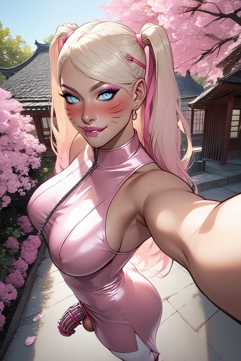 Light Pink Virgin Killer Dress, 腰部鏡頭, Light Pink Latex StockingsAI黃片