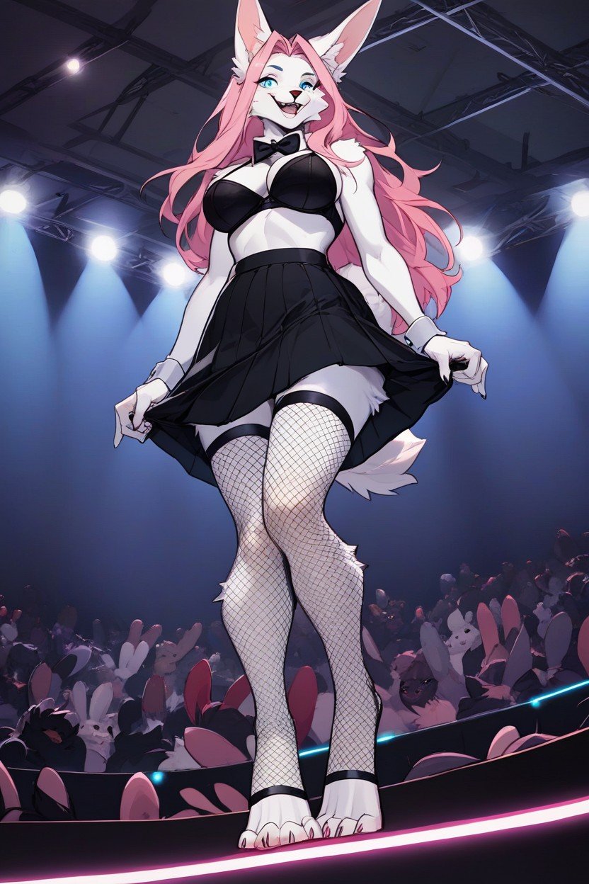 Night Club, Pink Hair, Bright Blue EyesAI獸人黃片