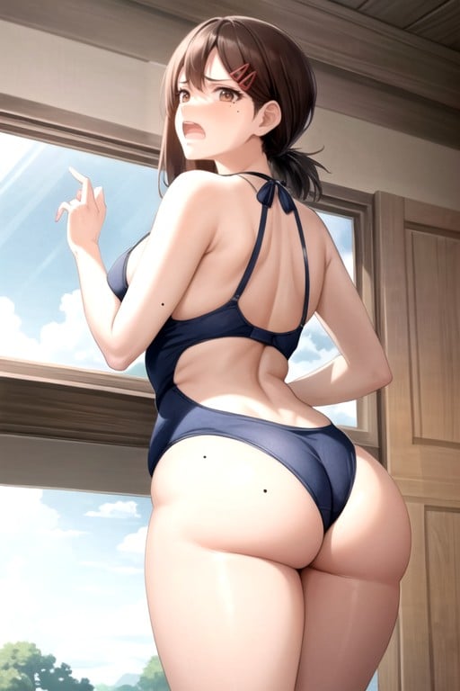 De Abajo Hacia Arriba, Kobeni Higashiyama (chainsaw Man), Blue School SwimsuitPorno IA de transexuales