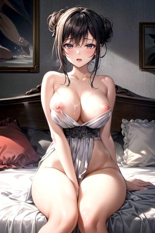 Hair Bun, Bed, Add Detail Shemale AI Porn