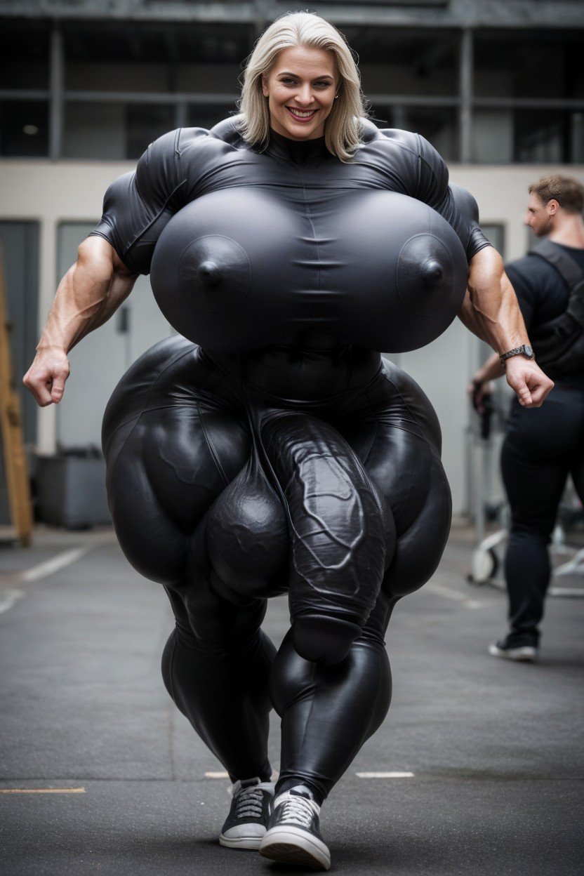 筋肉質, Huge Erected Nipples, Full-bodysuitAIポルノ