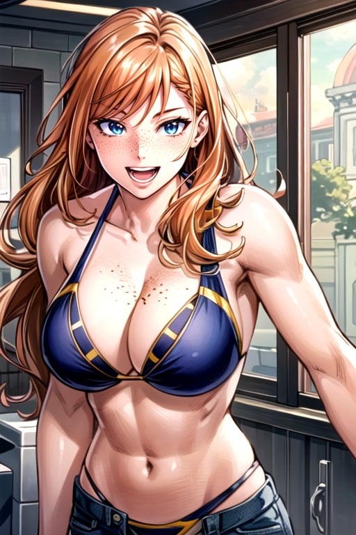 Bikini, Muscular, Comic AI Porn